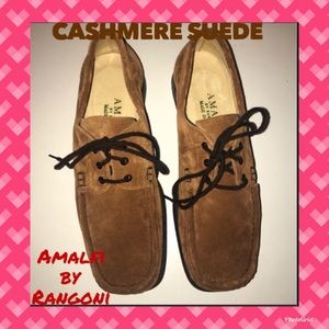 NWOT AMALFI by Rangoni LUXURIOUS Italian Cashmere Suede Leather Flats Loafers